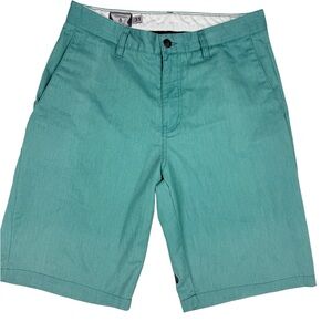 Volcom Men's Teal Flat Front Chino Shorts